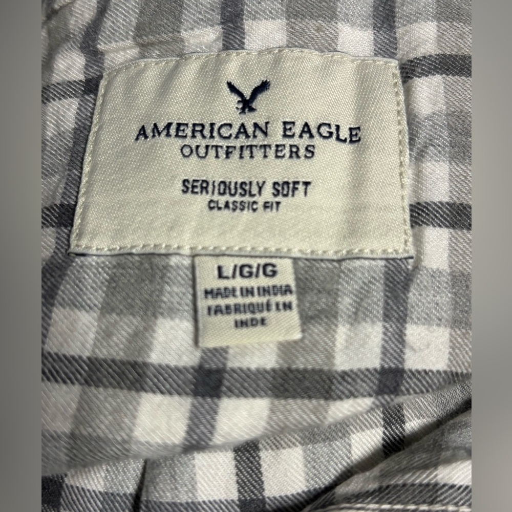 Men's Gray Checkered Button Up - image 2